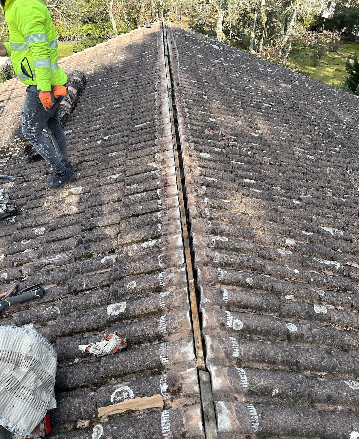 Remplacement de faîtage avec closoir ventilé — étape 1